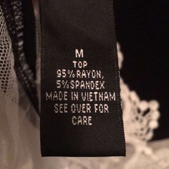 AB STUDIO Black/White T-Shirt with Lace M - Picture 7 of 7